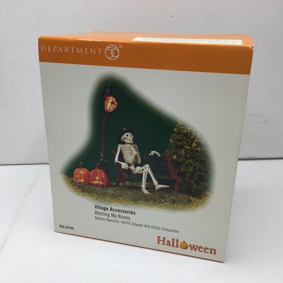 Halloween Village Accessories Resting My Bones Skeleton 56.53146 Department 56 - Picture 2 of 13